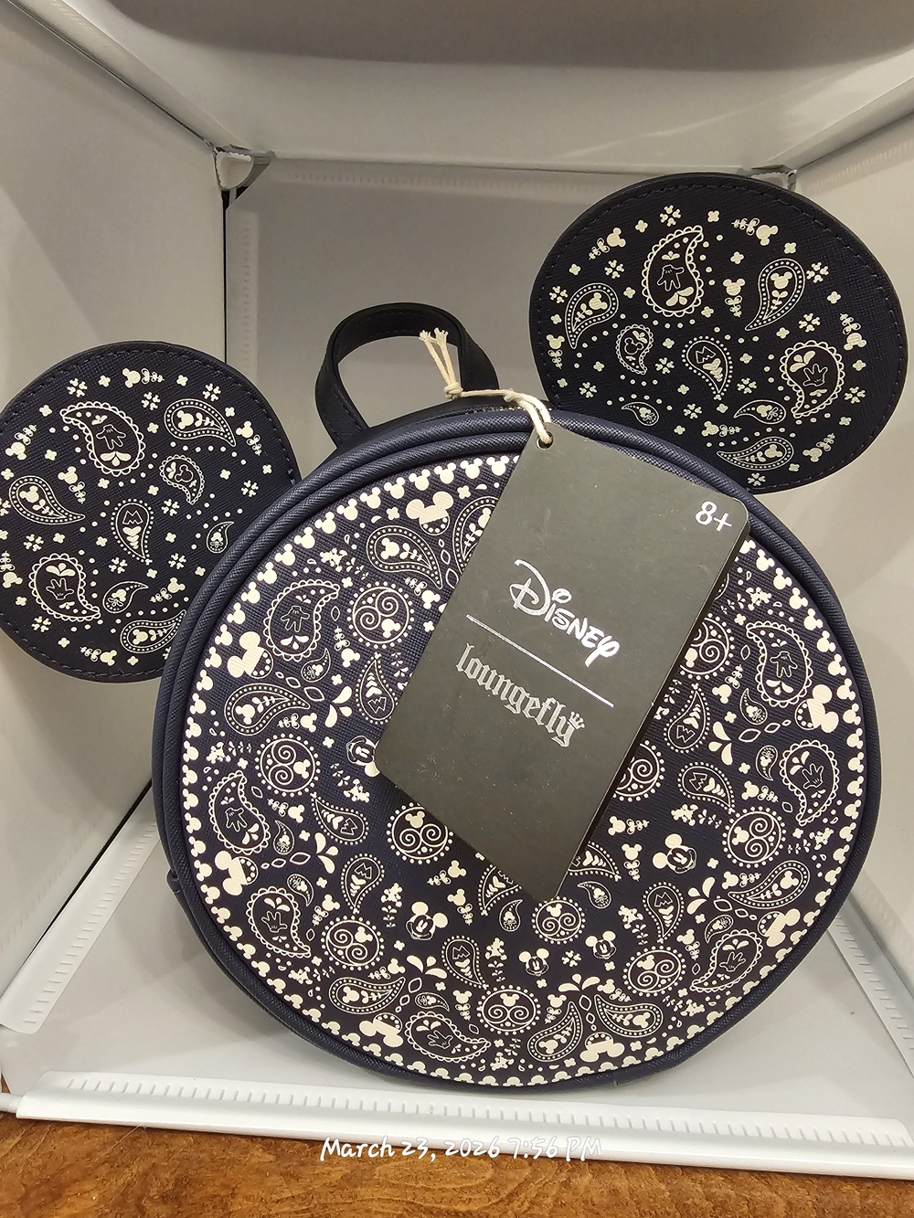 Loungefly Disney Mickey Mouse Bandana Patterned Convertible Backpack in Navy